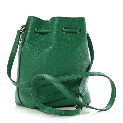 Dolce & Gabbana Drummed Calfskin Claudia Drawstring Bucket Shoulder Bag Green 3 of 13