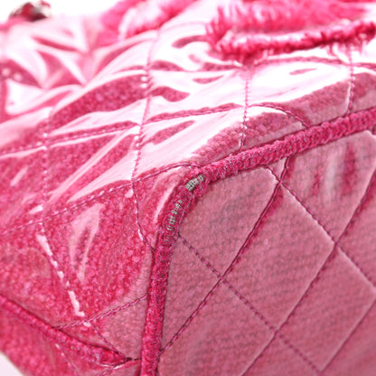 Chanel Vinyl Quilted Funny Tweed Tote Fuchsia 9 of 16