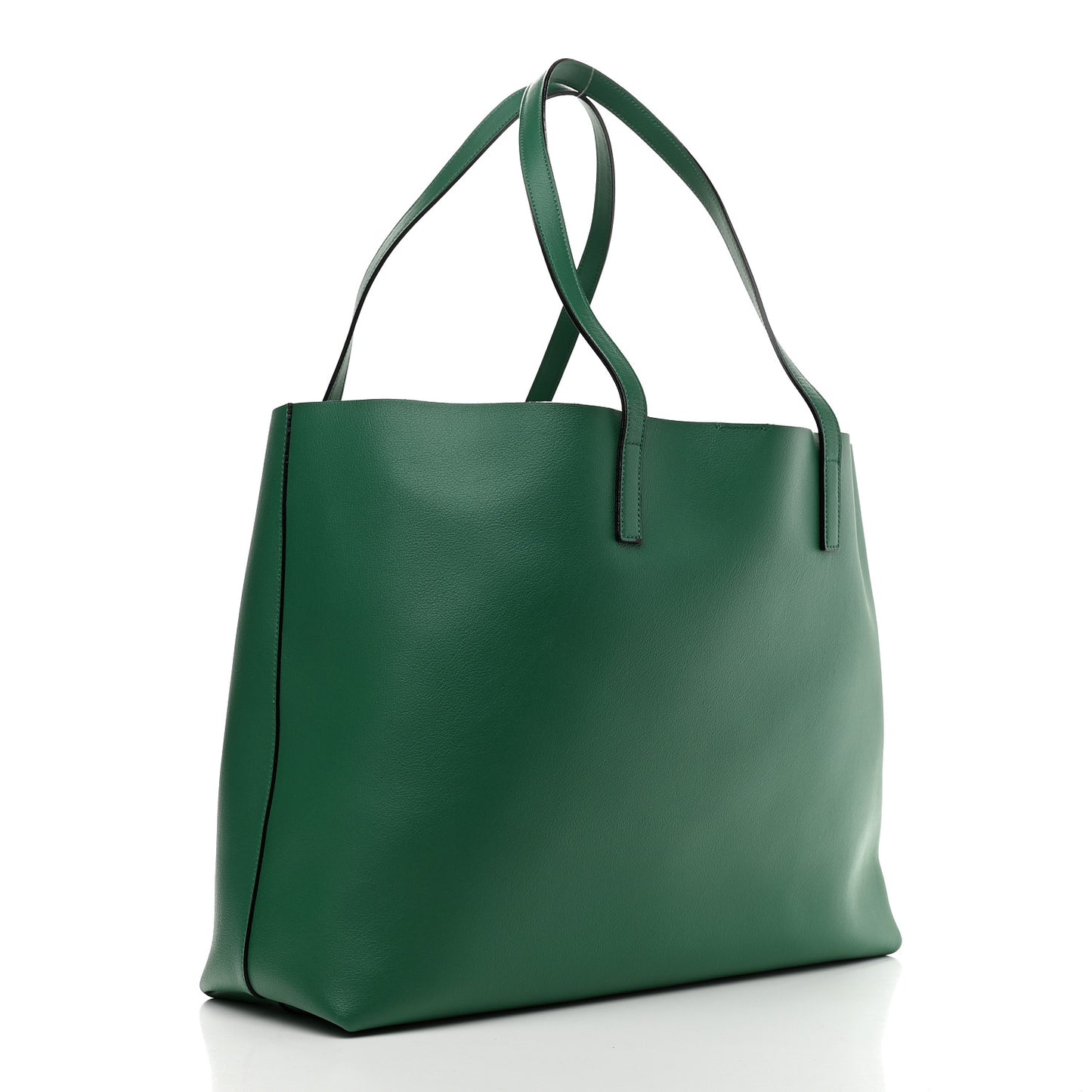Calfskin Large Shopping Tote Emerald Green