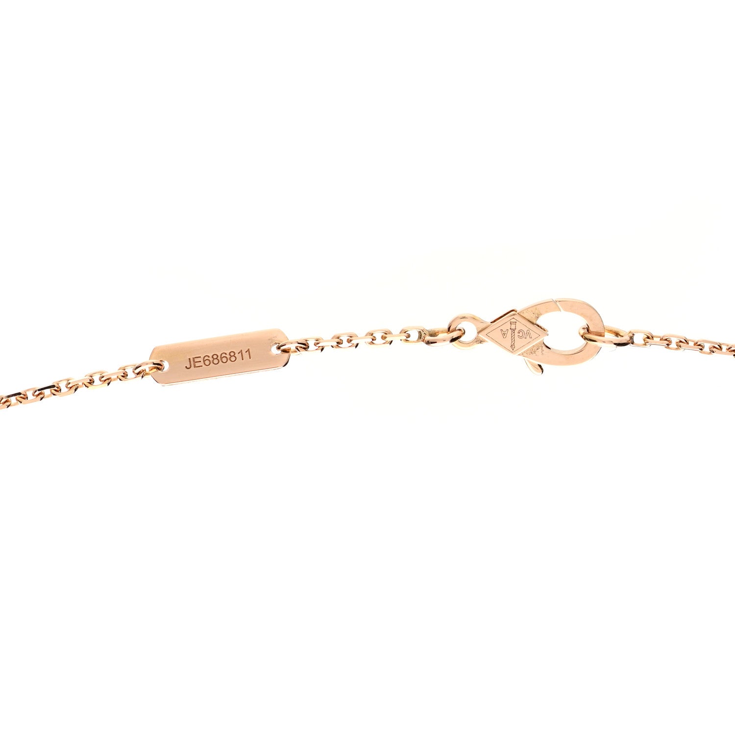 Van Cleef & Arpels 18K Rose Gold Diamond Black Onyx Vintage Alhambra Pendant Necklace 6 of 7