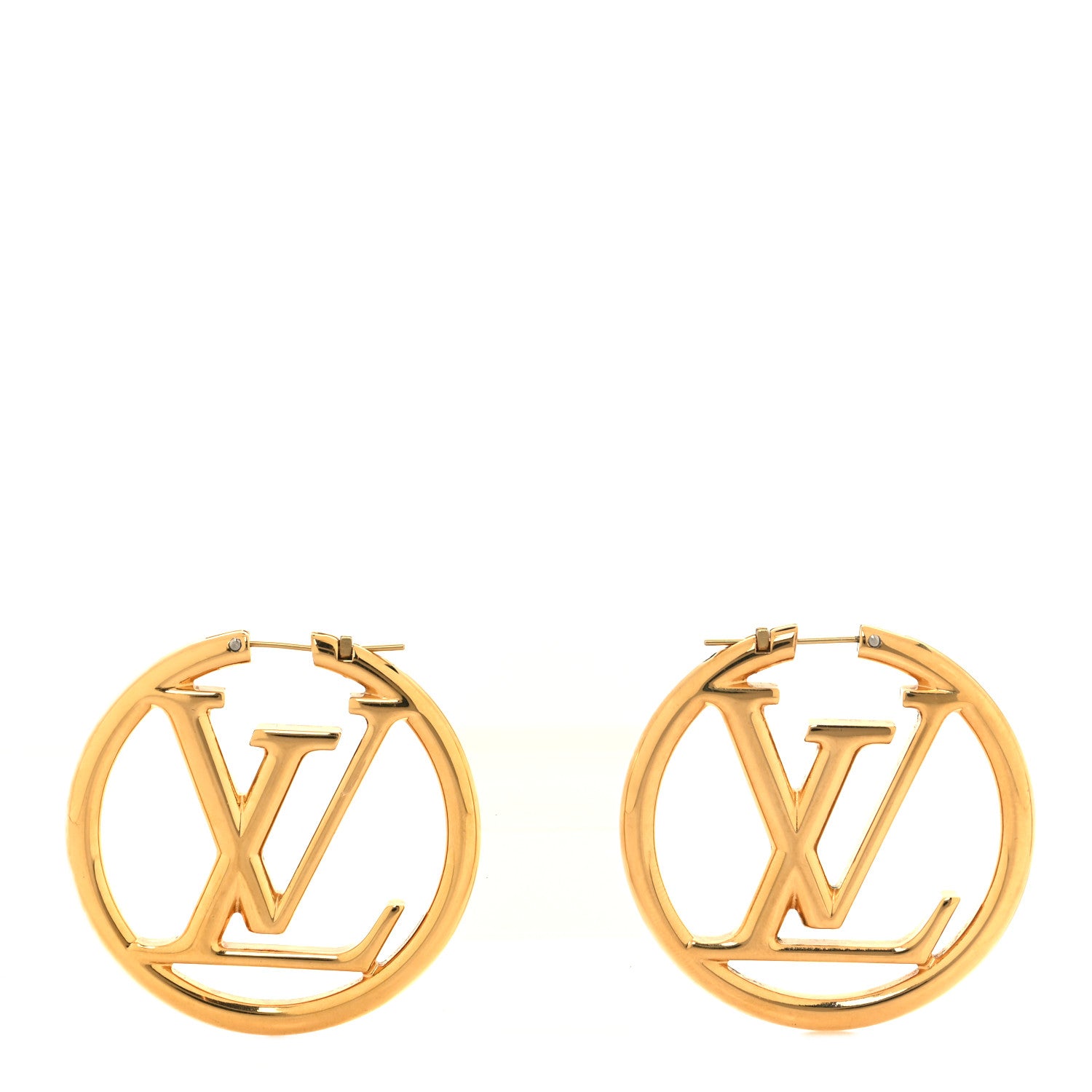 Louis Vuitton Metal Louise Hoop Earrings Gold 1 of 4