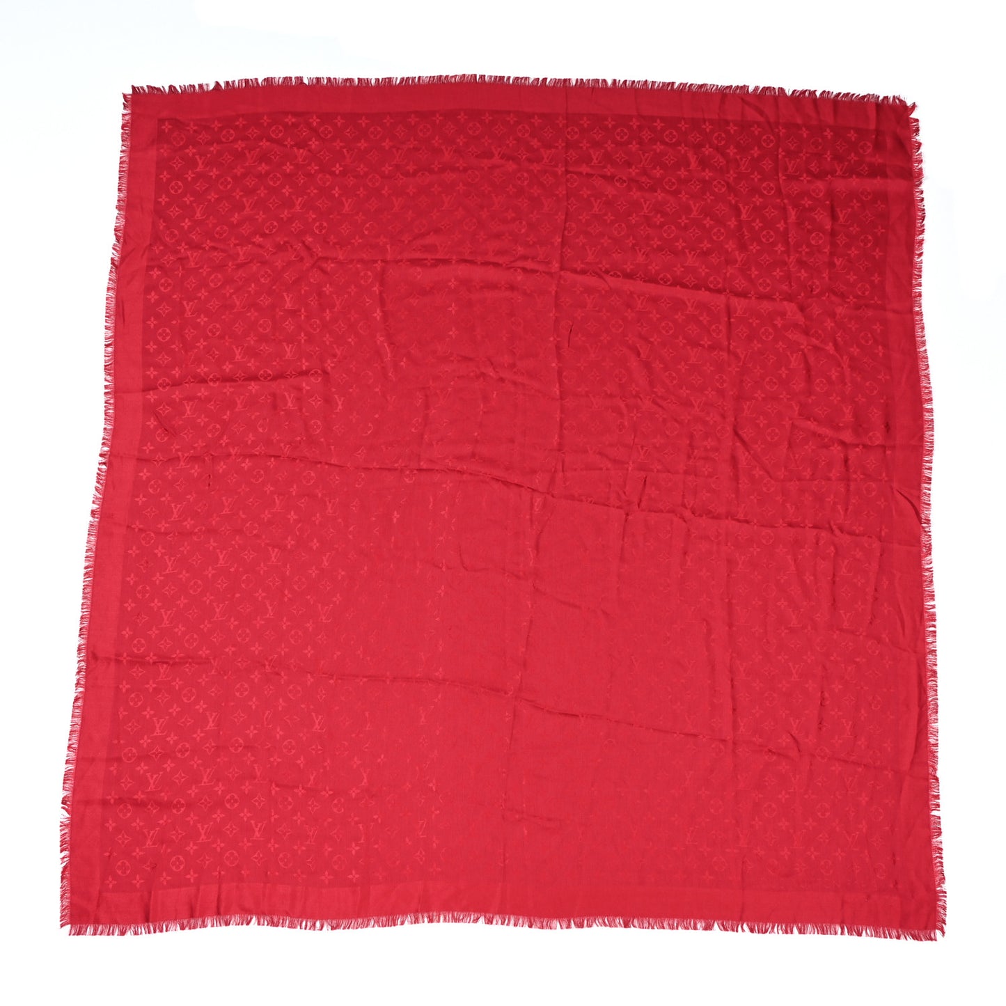 Silk Wool Monogram Shawl Pomme D'Amour