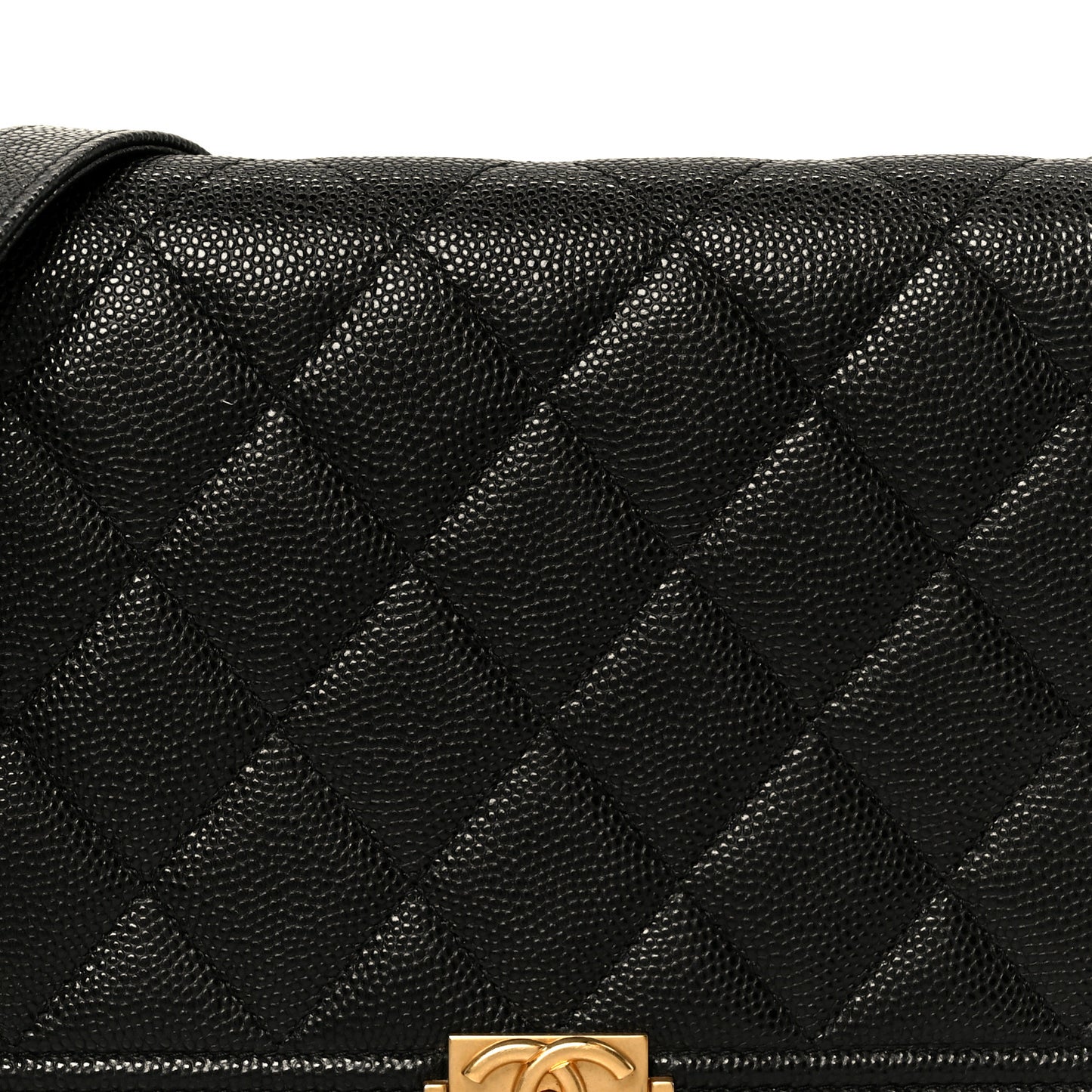 Caviar Quilted Boy Wallet On Chain WOC Black