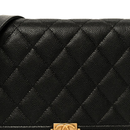 Chanel Caviar Quilted Boy Wallet On Chain WOC Black 9 of 12