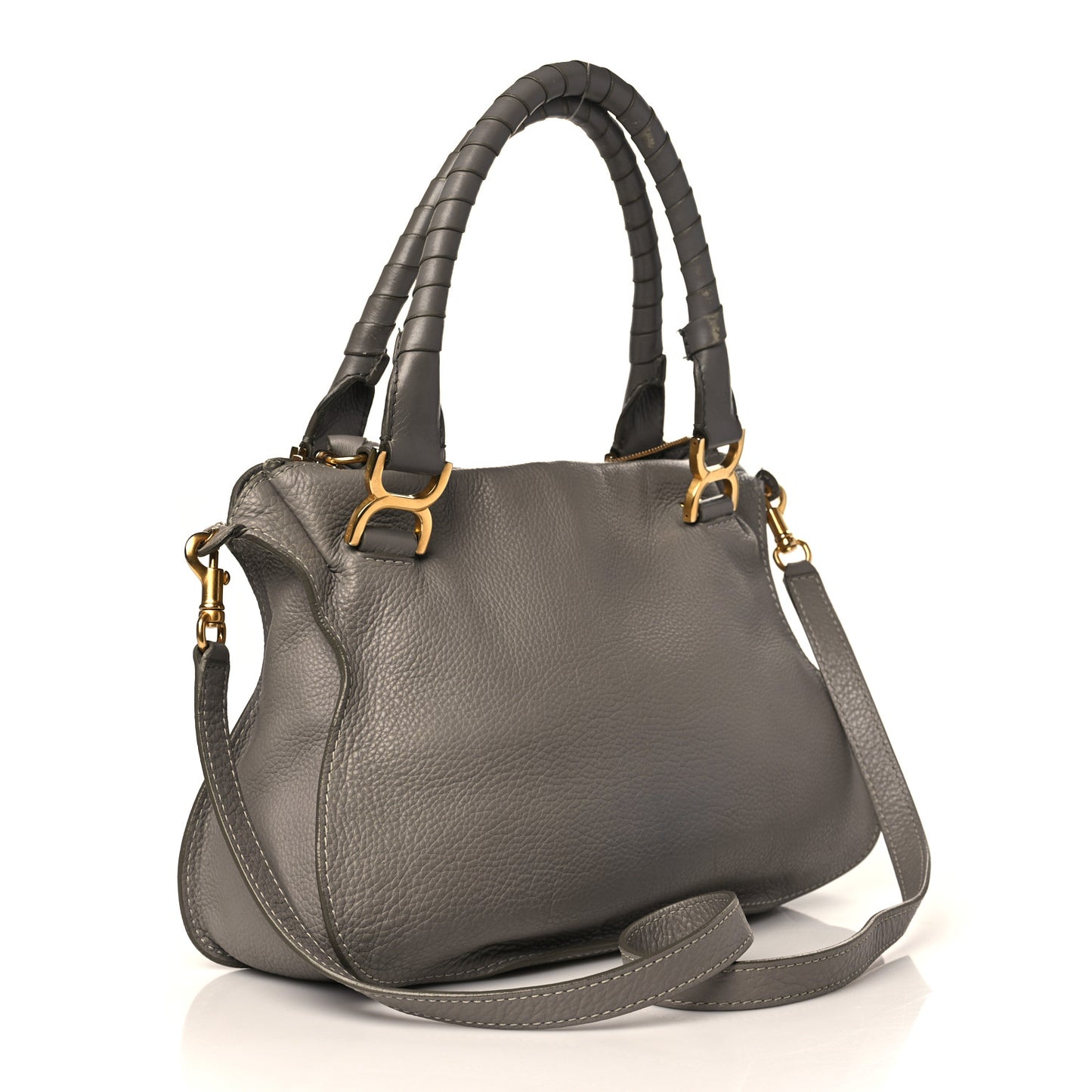 Calfskin Medium Marcie Satchel Cashmere Grey