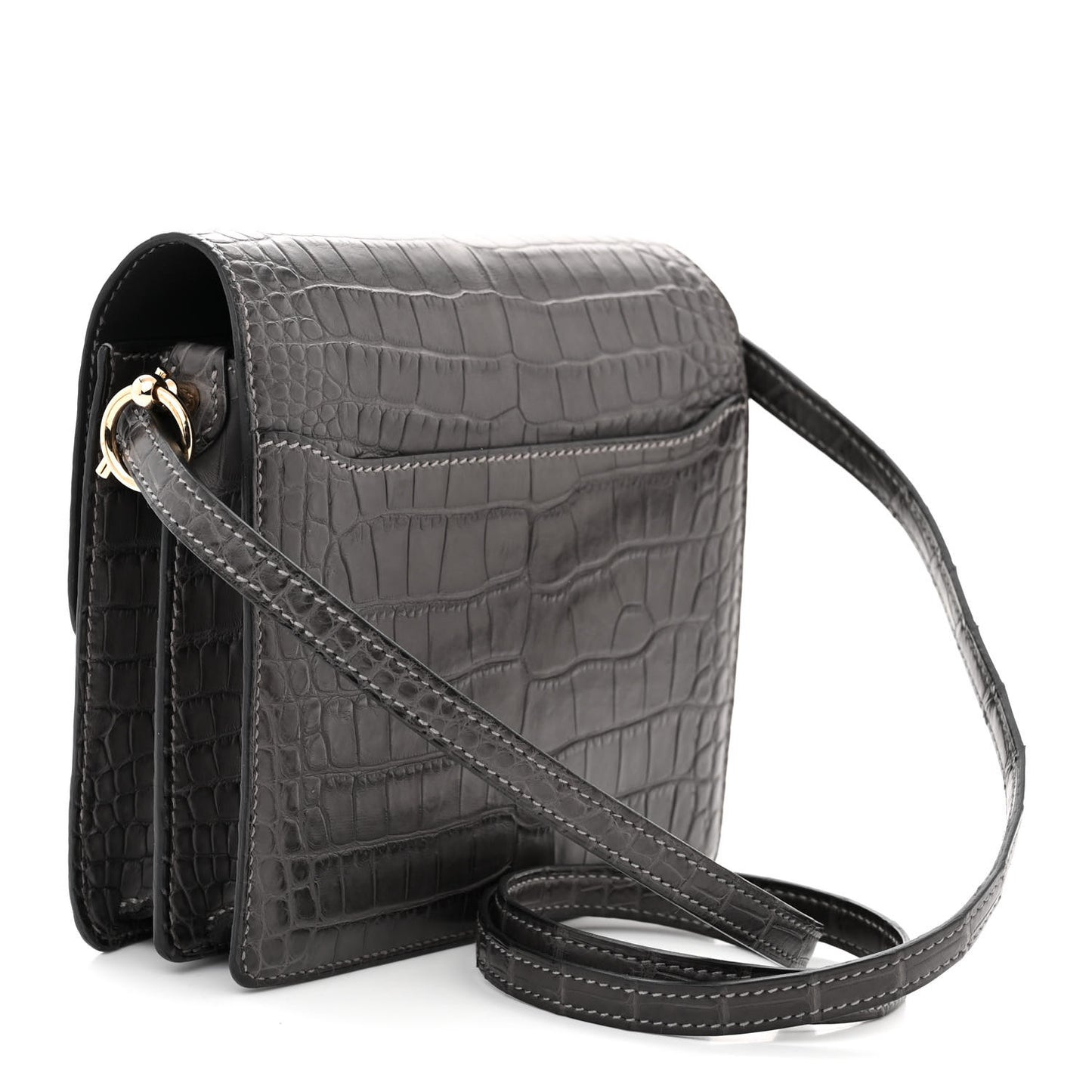 Matte Alligator Mini Sac Roulis Graphite
