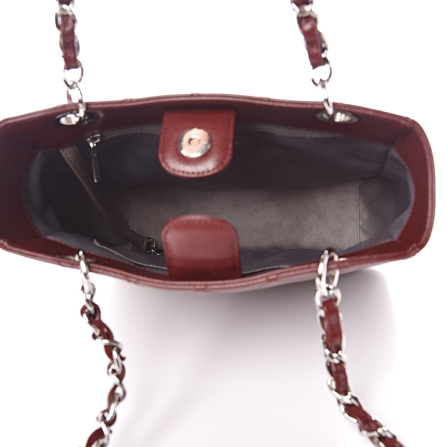 Chanel Caviar Quilted Petit Shopping Tote PST Burgundy 5 of 13