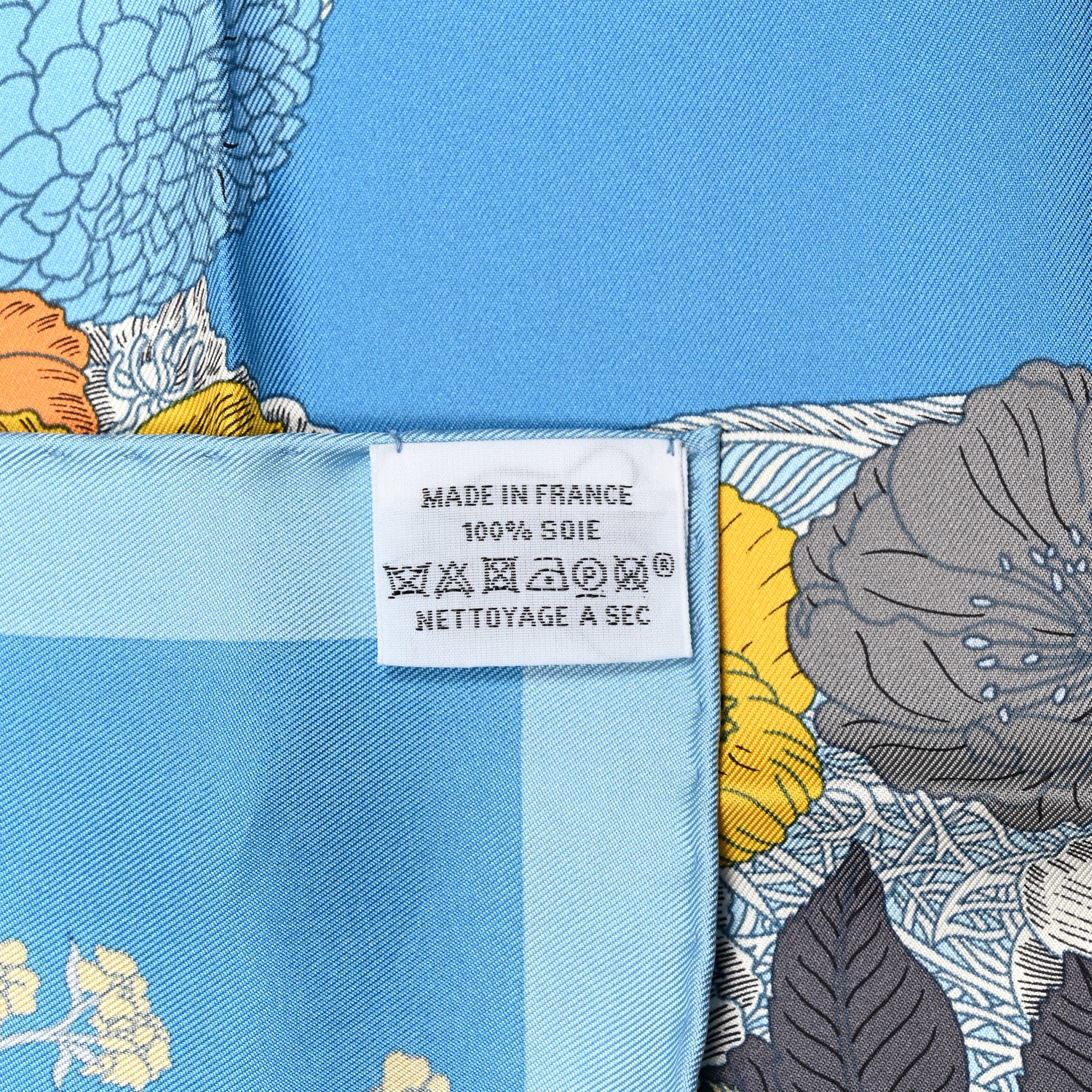 Hermes Silk Robe Legere Scarf 45 Bleu Orange Jaune 4 of 4
