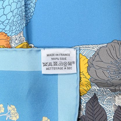 Hermes Silk Robe Legere Scarf 45 Bleu Orange Jaune 4 of 4