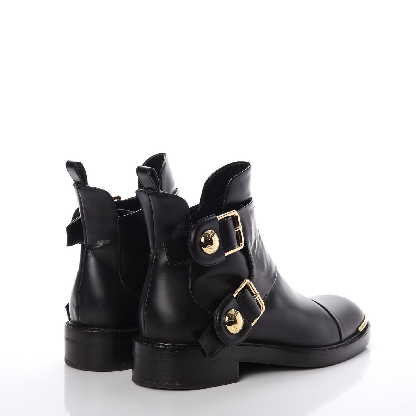 Calfskin Valley Flat Ankle Boots 37 Black