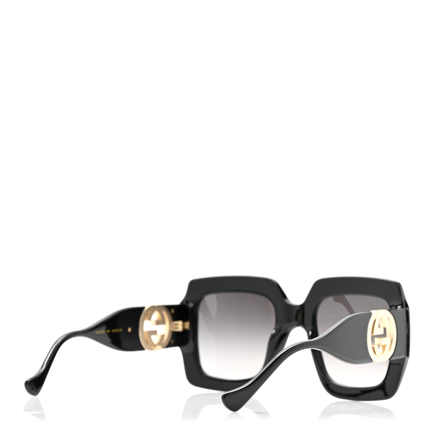 Acetate Square Frame Chain Sunglasses GG1022S Black