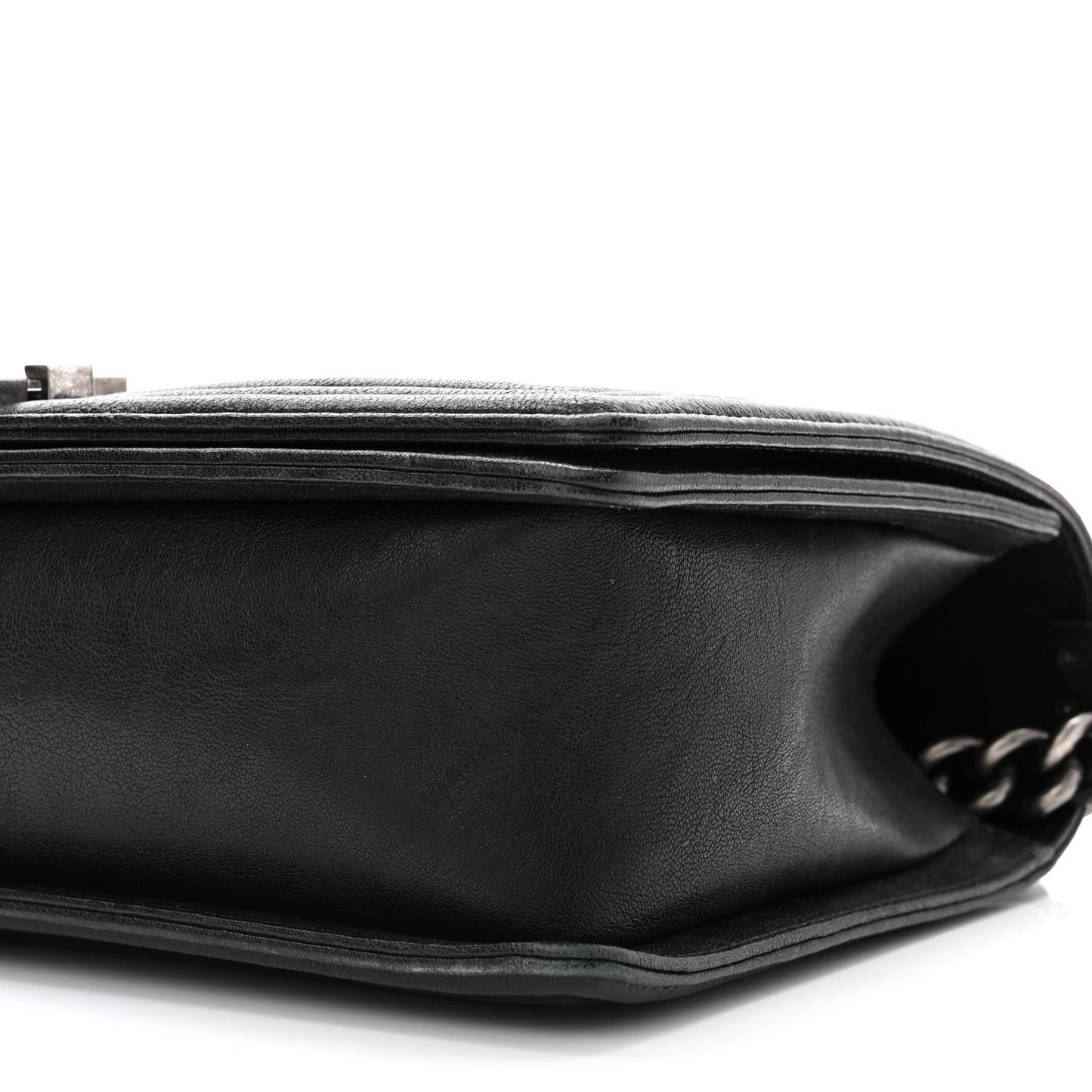 Crumpled Lambskin New Medium Studded Boy Flap Black