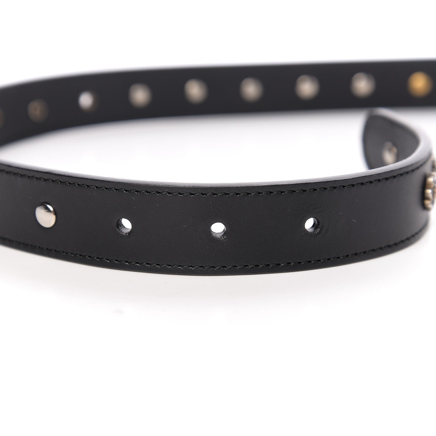 Gucci Calfskin Star Studded Torchon Double G Belt 75 30 Black 5 of 6