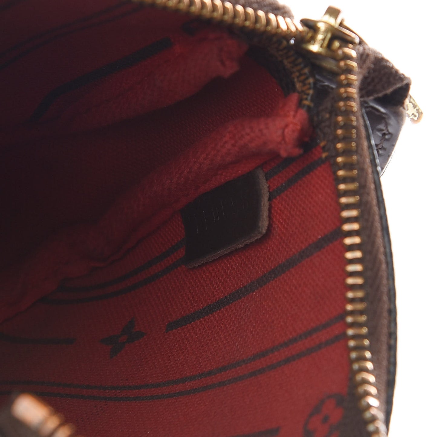 Damier Ebene Complice Trunks and Bags Mini Pochette Accessories Red