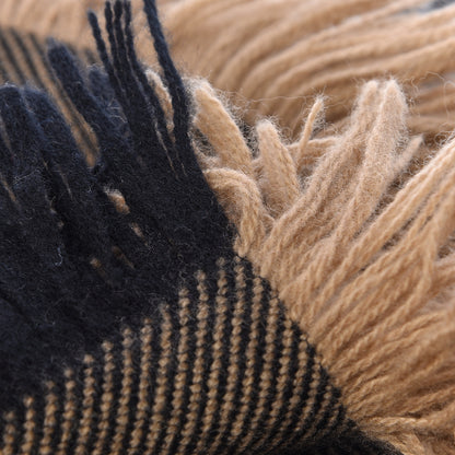 Burberry Wool Half Mega Check Fringe Scarf Camel 6 of 6