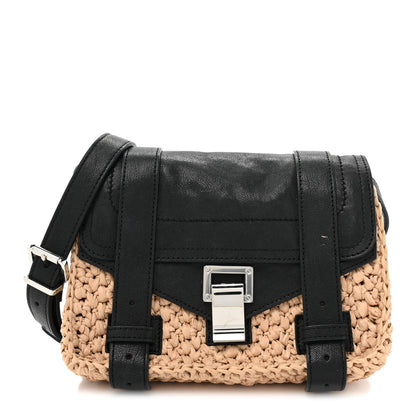 Proenza Schouler Raffia Lambskin PS1 Mini Crossbody Black 1 of 10