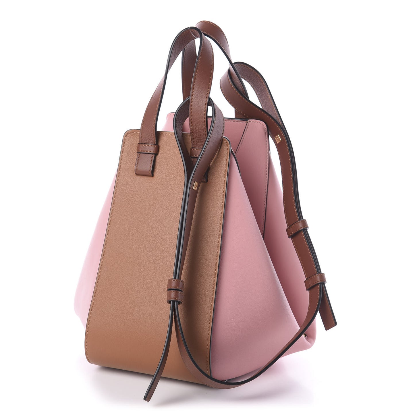 Calfskin Small Hammock Shoulder Bag Pastel Pink Tan
