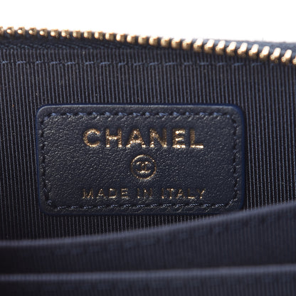 Chanel Caviar Quilted Zip Coin Purse Navy 6 of 8
