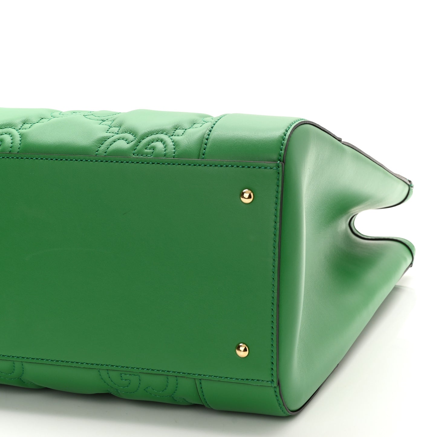 Calfskin GG Matelasse Tote Bag Bright Green