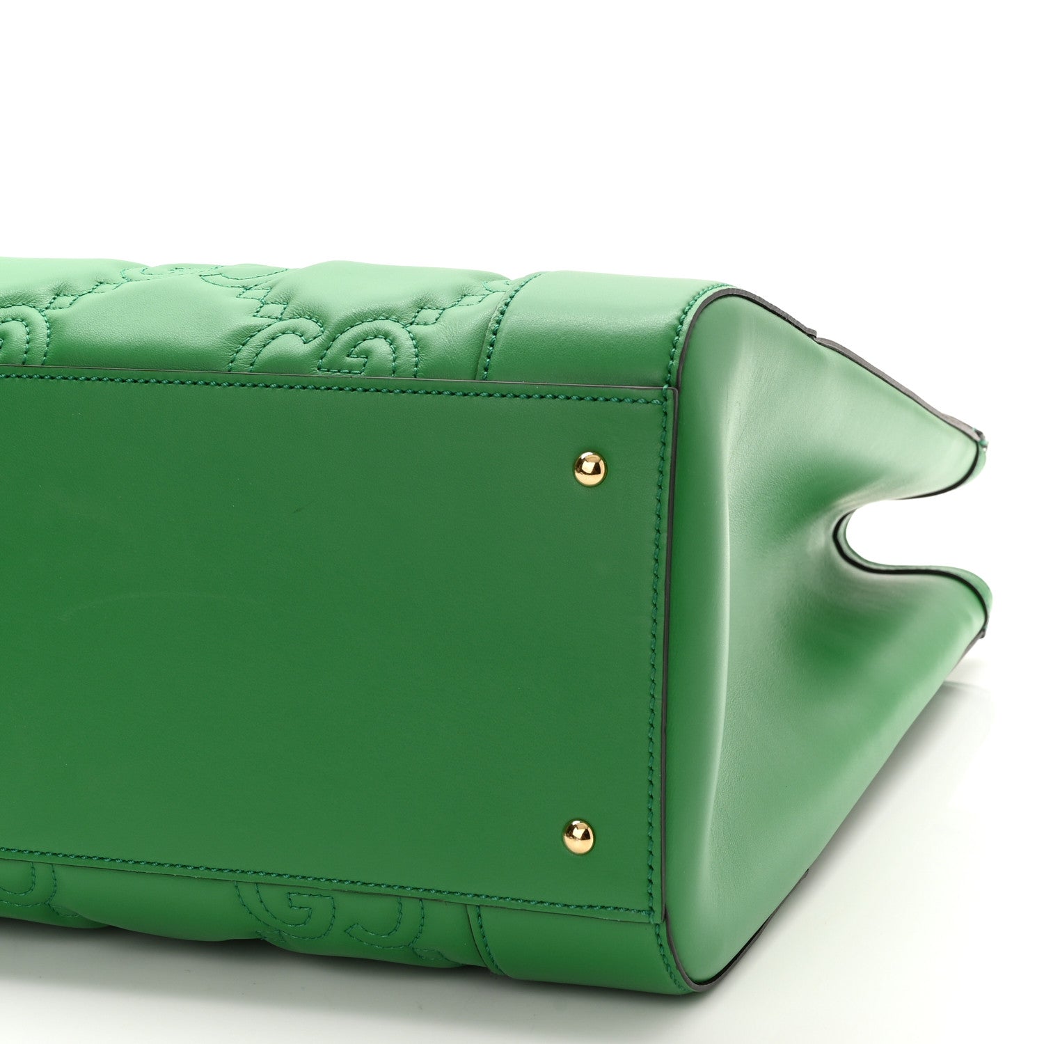 Gucci Calfskin GG Matelasse Tote Bag Bright Green 10 of 13