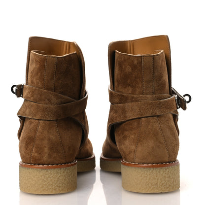 Hermes Velvet Womens Follow Low Boots 39 Brun Fume 6 of 12