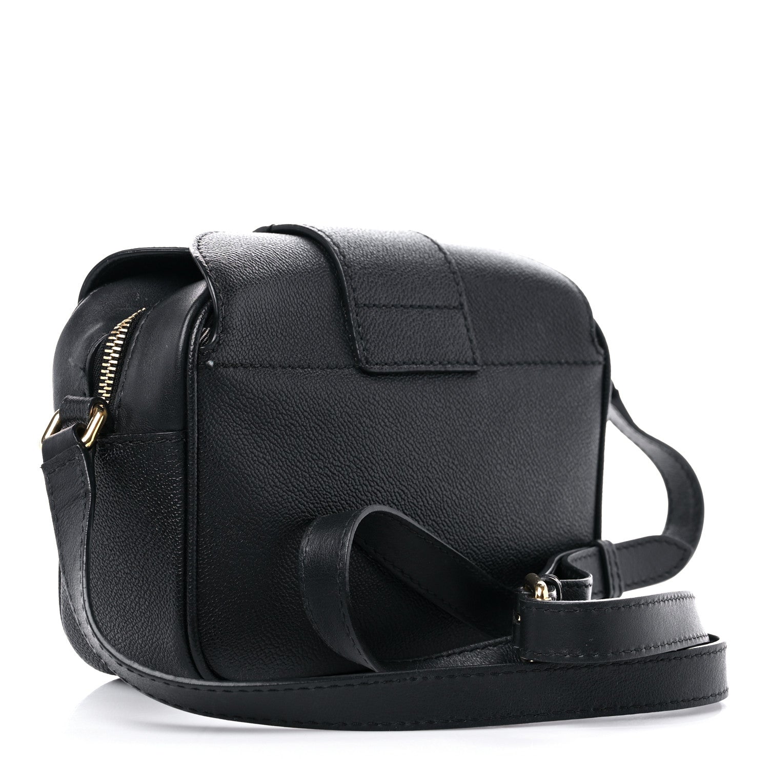 Burberry Soft Grain Calfskin Small Buckle Zip Bag Black 3 of 17