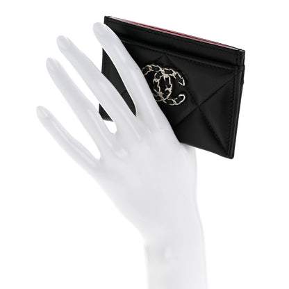 Chanel Lambskin Quilted Chanel 19 Card Holder Black 2 of 10