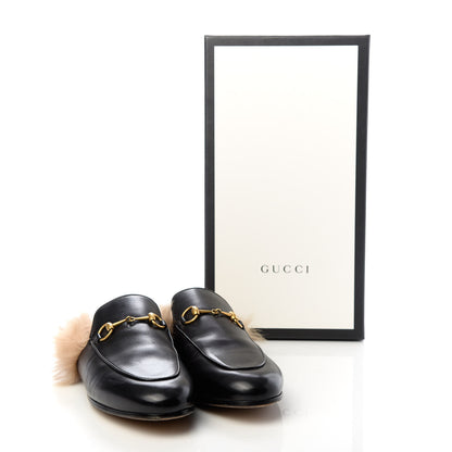 Gucci Calfskin Fur Womens Princetown Slippers 38 Black 10 of 10