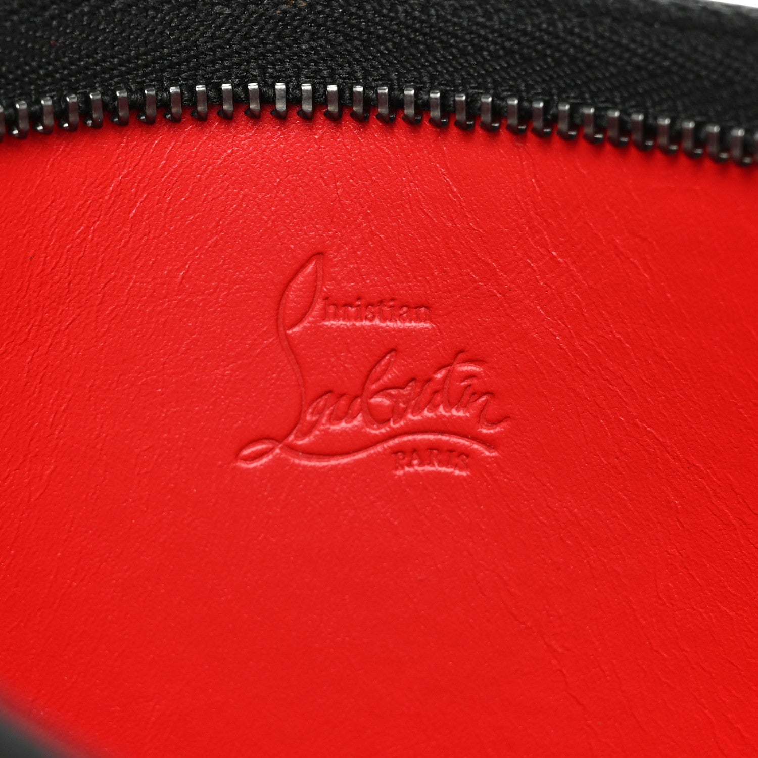 Christian Louboutin Calfskin Spiked Medium Pouch Black 6 of 10