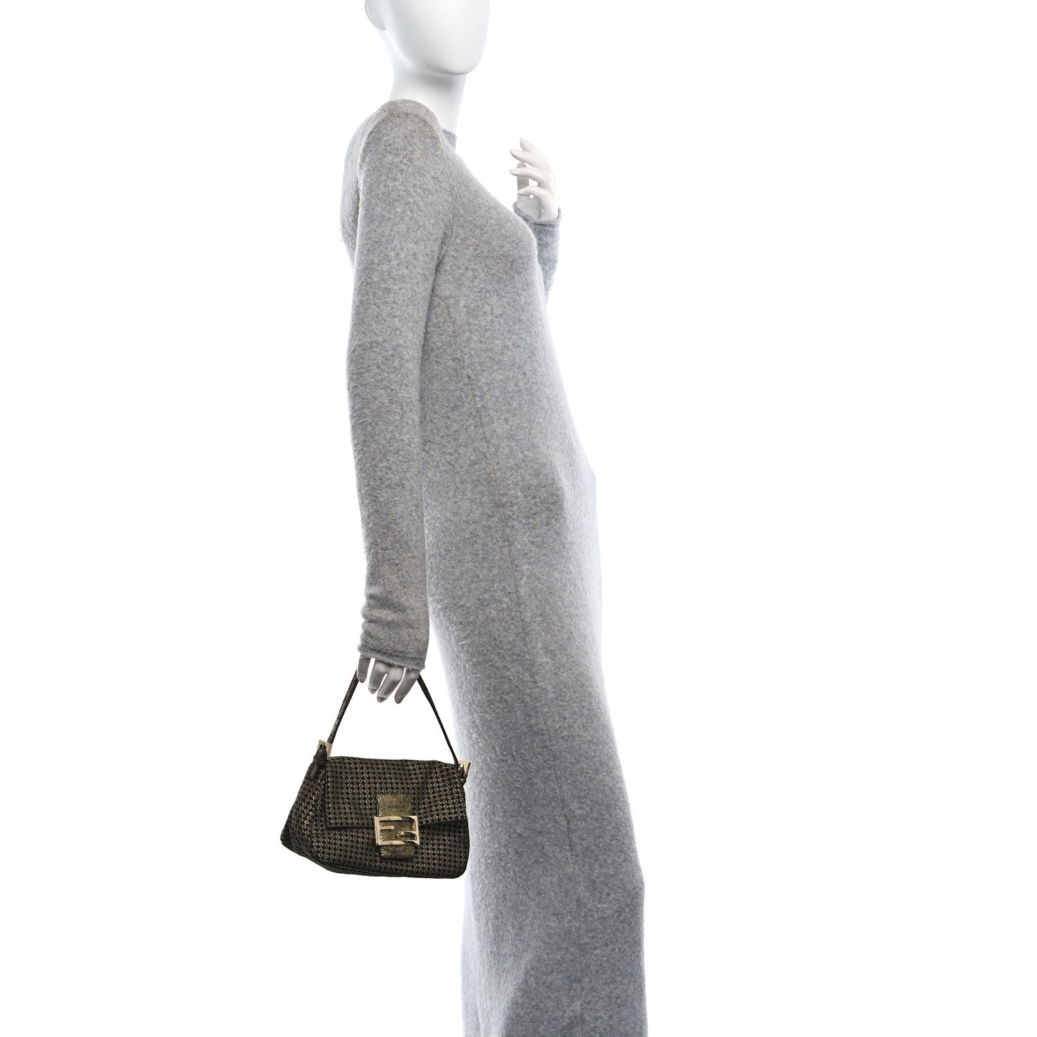 Fendi Micro Zucchino Forever Mini Mama Baguette Black Gold 2 of 10