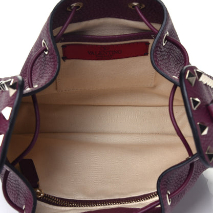 Valentino Garavani Alce Printed Calfskin Rockstud Bucket Bag Garnet 6 of 9