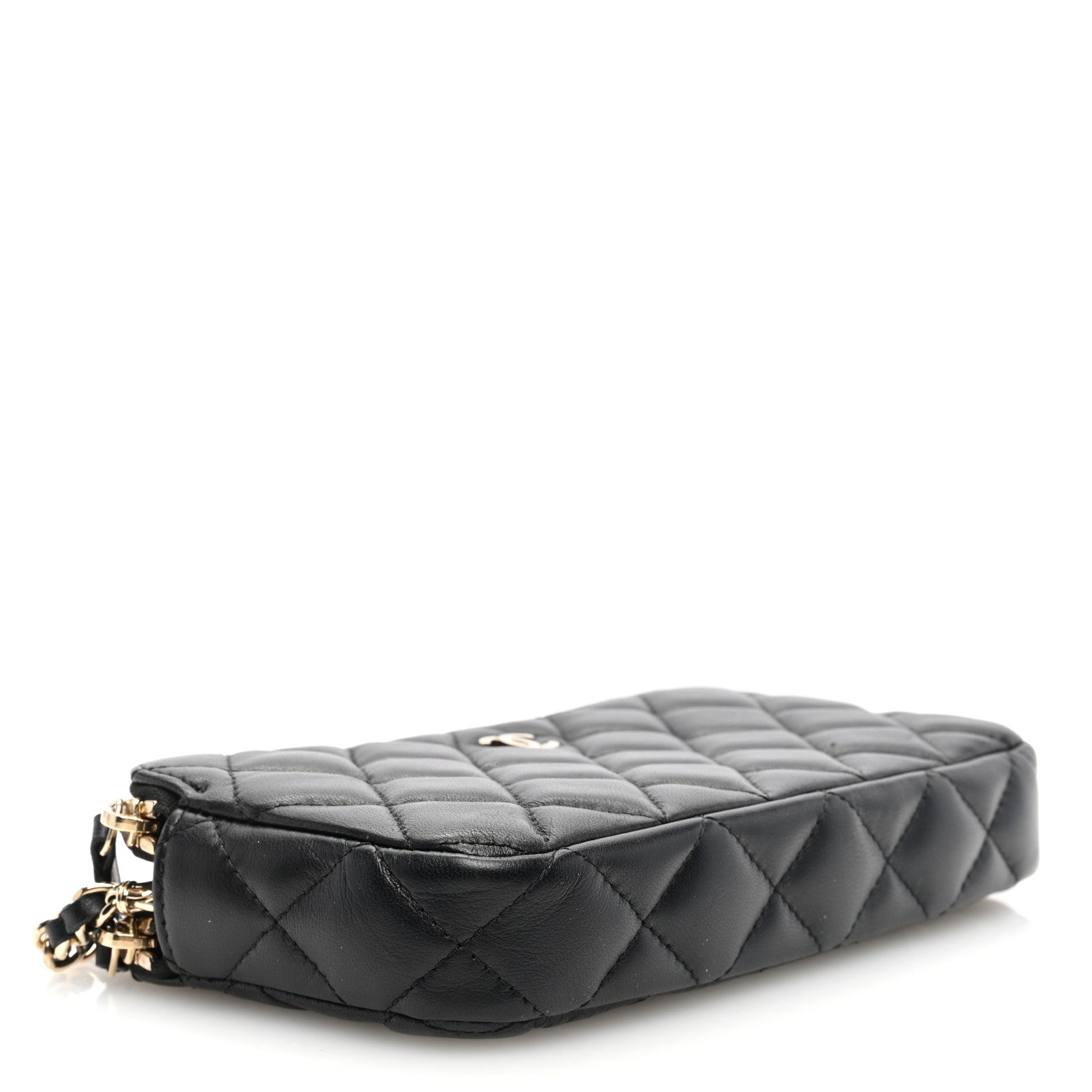 Chanel Lambskin Quilted Small Clutch With Chain Black 4 of 12