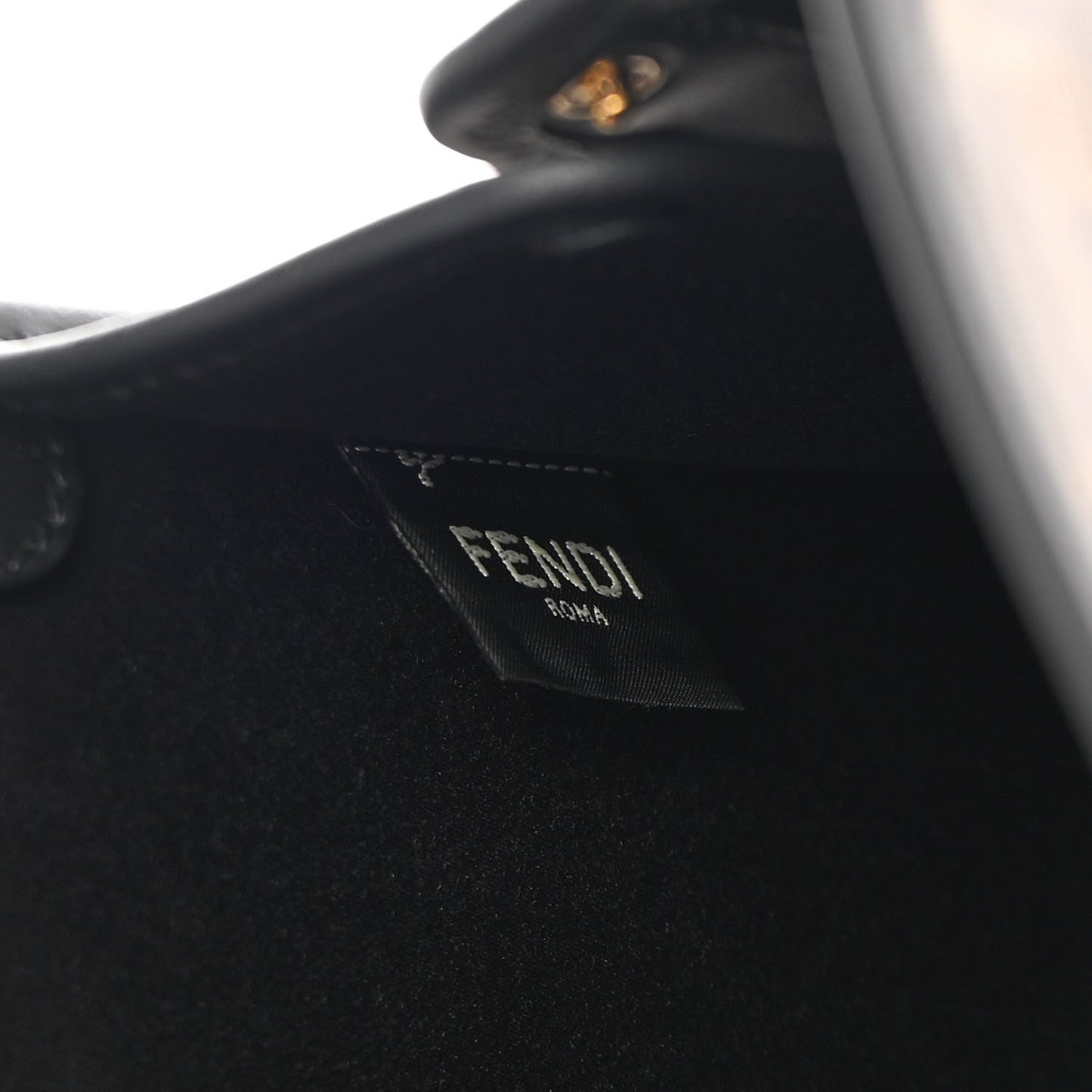 Glazed Fabric Vitello Century FF 1974 Stamp Patch Mini Peekaboo Defender Cover Mogano Panna Black