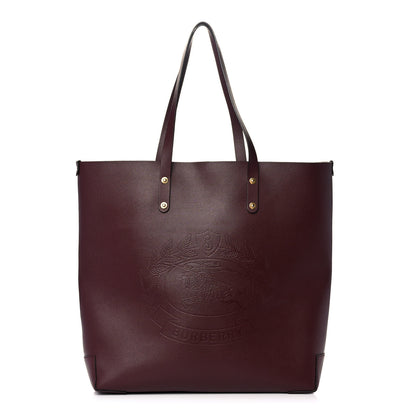 Burberry Calfskin Crest Embossed Large Tote Burgundy 1 of 13