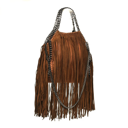 Stella McCartney Eco Suede Mini Fringe Falabella Tote Tan 3 of 14