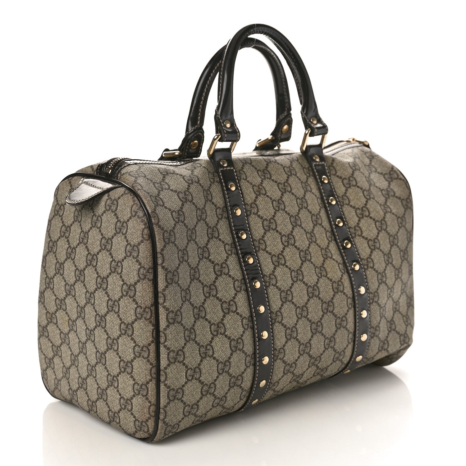 Gucci Monogram Guccissima Hearts Studded Medium Joy Boston Dark Brown 3 of 12