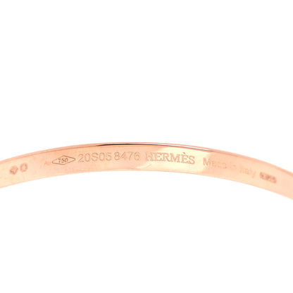 Hermes 18K Rose Gold Mini Clous Hoop Earrings 4 of 5