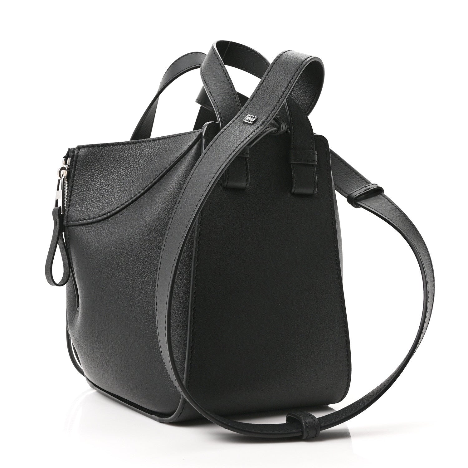 LOEWE ブラック ハンドバッグ Loewe Soft Grained Calfskin Compact Hammock Shoulder Bag Black