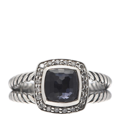 David Yurman Sterling Silver Diamond Black Orchid 7mm Petite Albion Ring 54 7 1 of 5