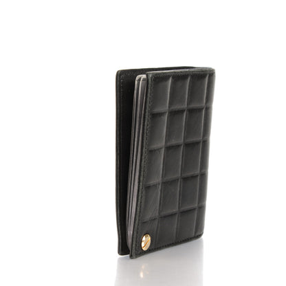 Chanel Lambskin Chocolate Bar Quilted Card Holder Wallet Black 3 of 8