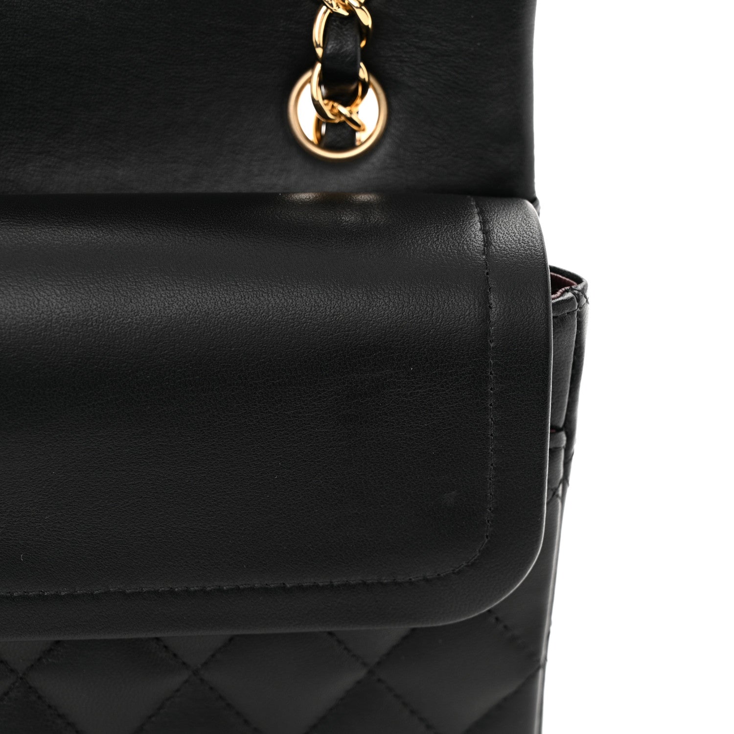 Chanel Lambskin Quilted Medium Double Flap Black 11 of 12