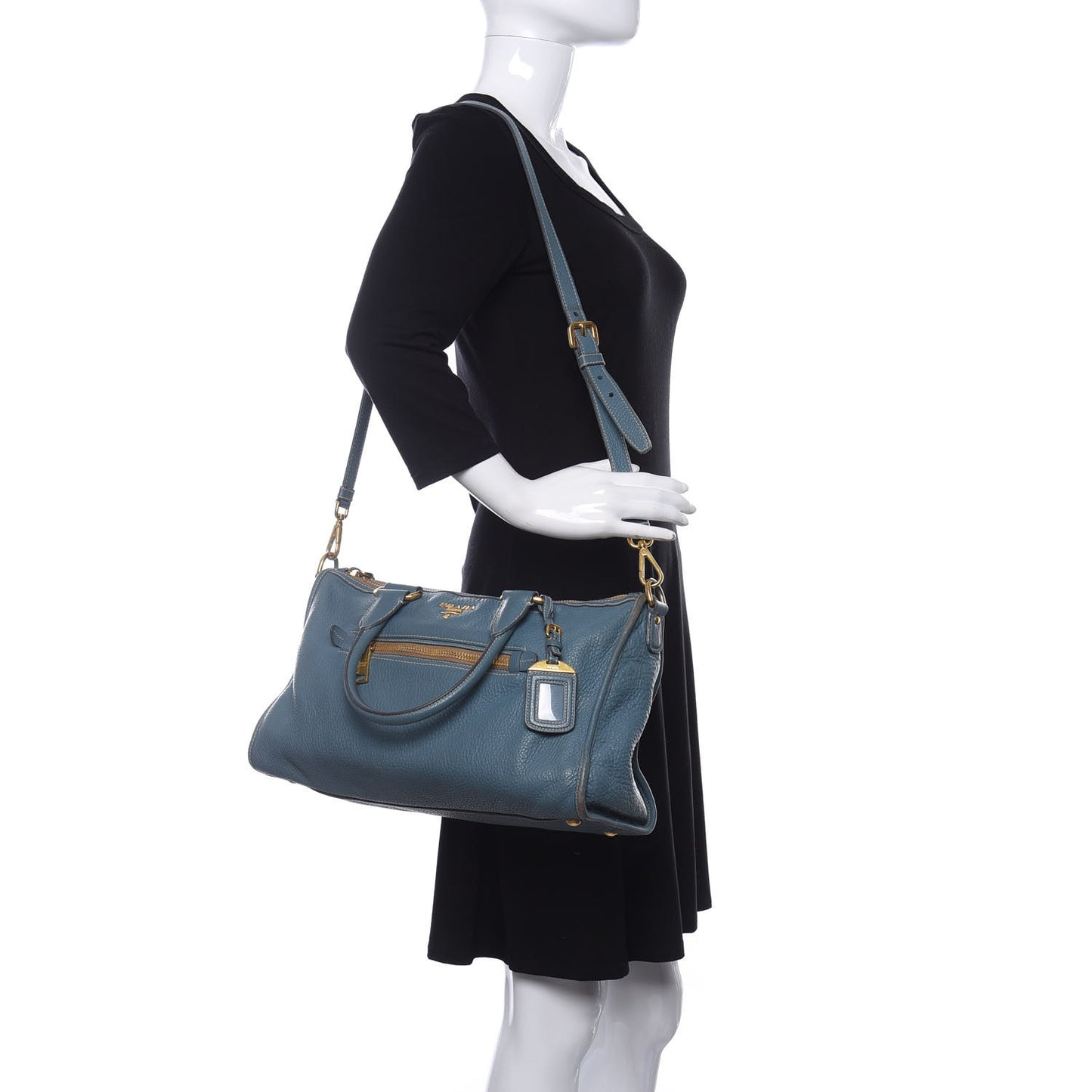Vitello Daino Shopping Satchel Marine