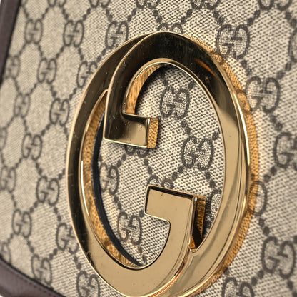 Gucci GG Supreme Monogram Textured Dollar Calfskin Blondie Chain Shoulder Flap Bag Beige Ebony New Acero 11 of 13