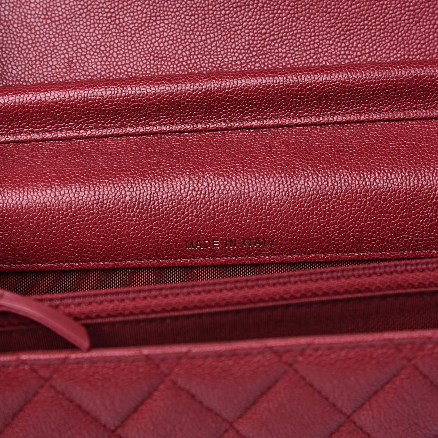 Caviar Quilted Boy Square Wallet on Chain WOC Burgundy