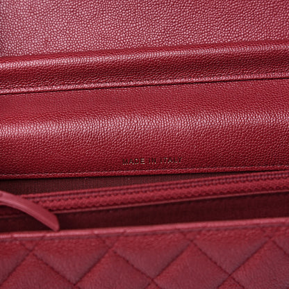 Chanel Caviar Quilted Boy Square Wallet on Chain WOC Burgundy 8 of 11