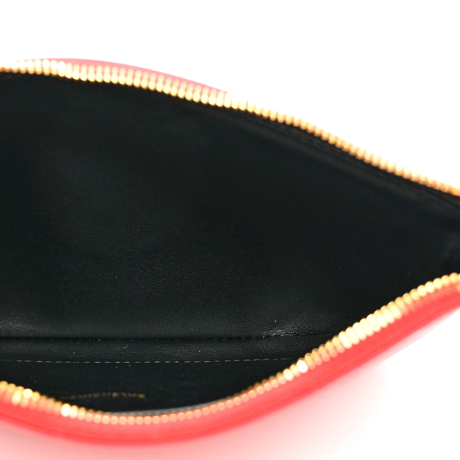 Balenciaga Signature Grained Calfskin Logo Ville Zip Pouch M Rouge Lantern Black 5 of 6