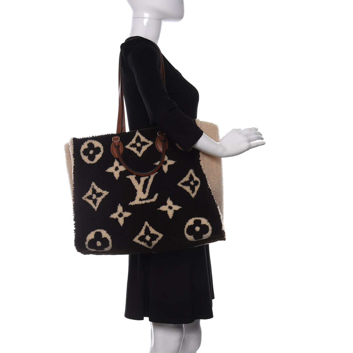 Shearling Monogram Giant Teddy Onthego GM Black White