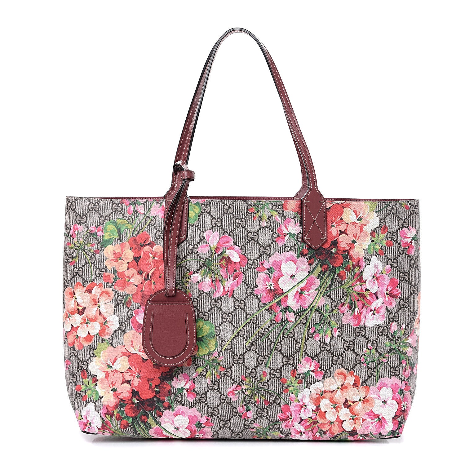 Gucci GG Supreme Monogram Blooms Medium Reversible Tote Beige Multicolor Dry Rose 1 of 8