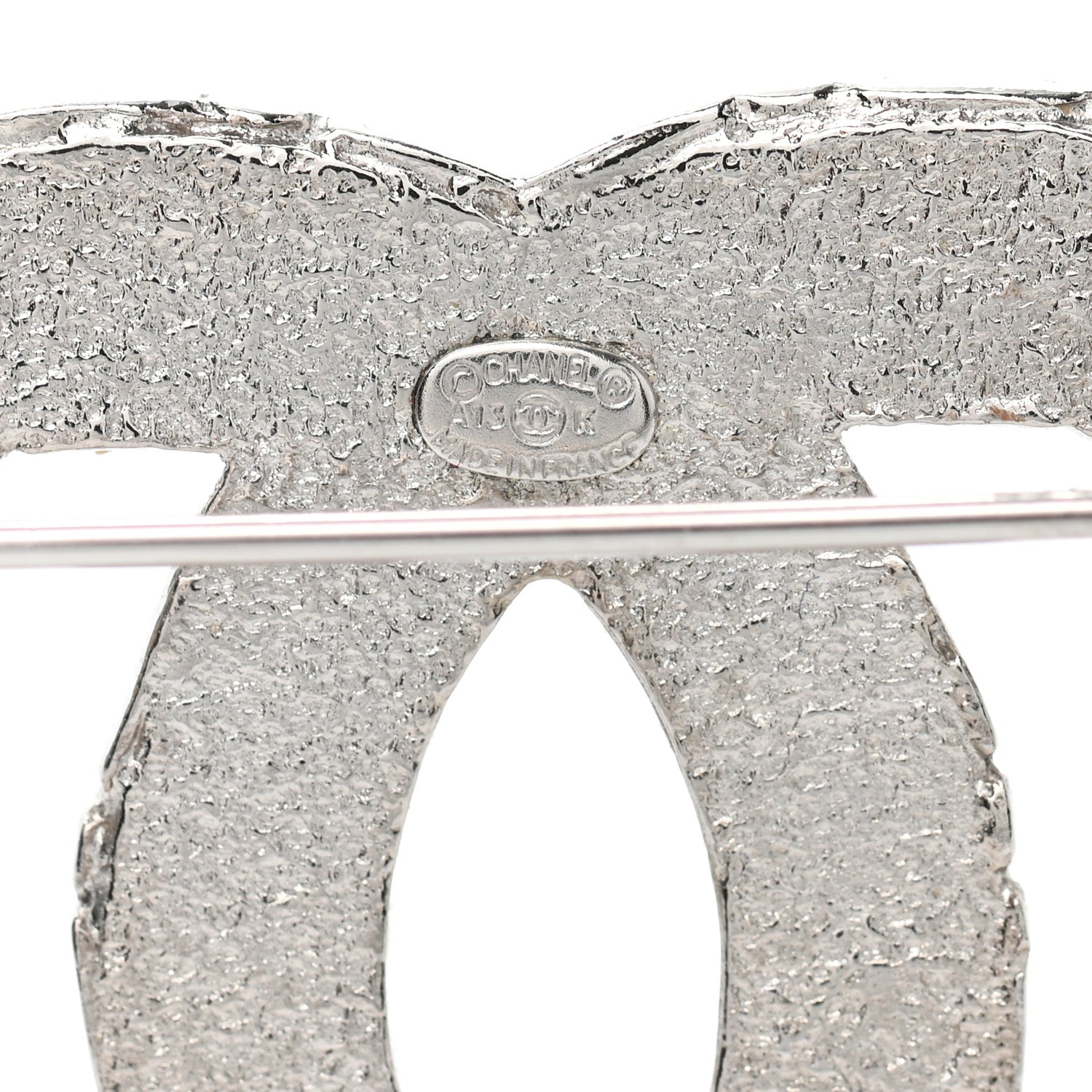 Chanel Crystal CC Brooch Silver 4 of 5