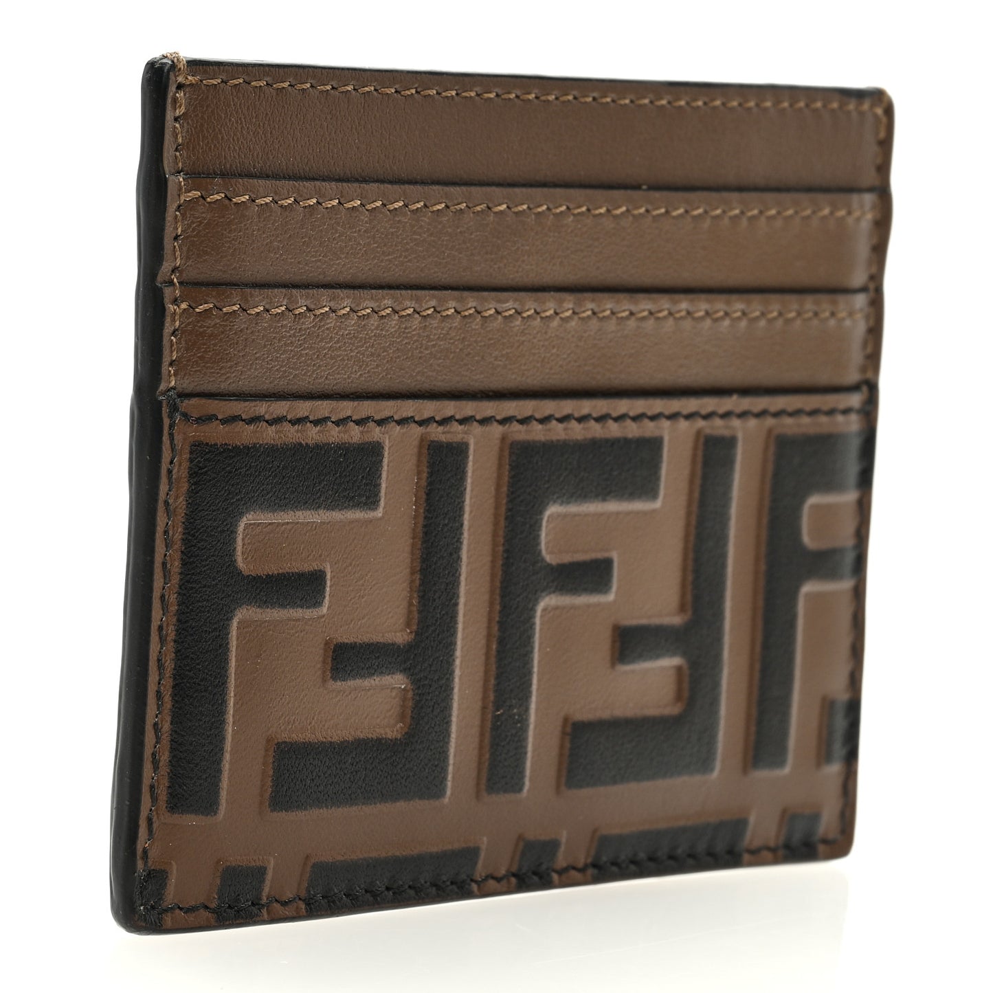 Vitello Soft Bi-Color FF 1974 Embossed Card Holder Maya Black